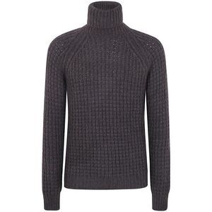 NUUR Men's Textured Knit Turtleneck Sweater Men BROWN Sweaters & Cardigans